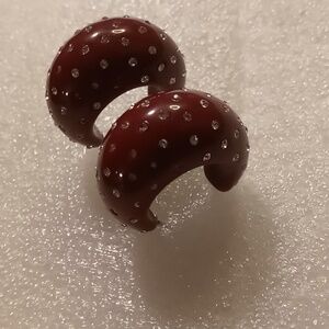 J. Crew half hoop Crystal incrusted half hoop earrings